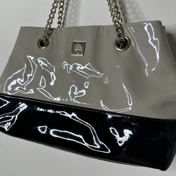 Kate Spade Colorblock Chain-Link Patent Leather Shoulder Bag - Picture 2 of 7